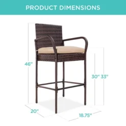 Best Choice Products Set Of 2 Wicker Bar Stools W/ Cushion, Footrests, Armrests For Patio, Pool, Deck 15 Best Choice Products Set Of 2 Wicker Bar Stools W/ Cushion, Footrests, Armrests For Patio, Pool, Deck -Best Choice Products GUEST 7936ab0e 85e4 4f46 94ec 83b4214ab69f
