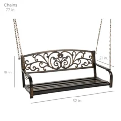 Best Choice Products 2-Person Metal Outdoor Porch Swing, Hanging Steel Patio Bench W/ Floral Accent - Bronze -Best Choice Products GUEST 79496c0e 1074 44b0 81d8 9f7df5ff1636