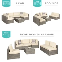 Best Choice Products 7-Piece Modular Outdoor Conversational Furniture Set, Wicker Sectional Sofas W/ Cover -Best Choice Products GUEST 7d7ecfac ee6d 4be6 ad1a 0d15d7e7085b