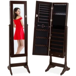 Best Choice Products 6-Tier Standing Mirror Lockable Storage Organizer Cabinet Armoire W/ LED Lights -Best Choice Products GUEST 7f8c74f3 fec7 48e3 8ab4 12ff3453bf6c