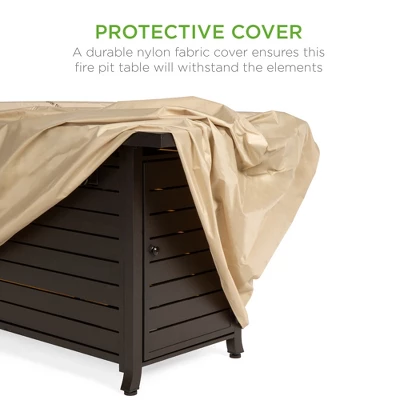 Best Choice Products 57in 50,000 BTU Rectangular Propane Aluminum Gas Fire Pit Table W/ Cover, Glass Beads 6 Best Choice Products 57in 50,000 BTU Rectangular Propane Aluminum Gas Fire Pit Table W/ Cover, Glass Beads - Image 4