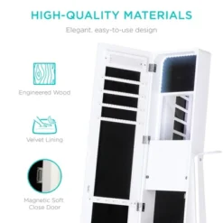 Best Choice Products Full Length LED Mirrored Jewelry Storage Organizer Cabinet W/ Interior & Exterior Lights -Best Choice Products GUEST 812654c9 8a62 4b21 968a 1467f92895da