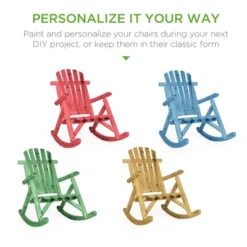 Best Choice Products Wooden Rocking Chair Outdoor Wood Rocker Adirondack Lounger Patio Accent Furniture - Natural Finish -Best Choice Products GUEST 85f6beb2 67c1 4865 a4f5 235cc842645c