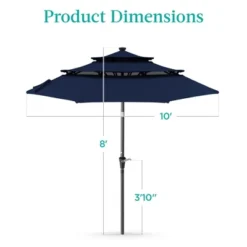 Best Choice Products 10ft 3-Tier Solar Patio Umbrella W/ 24 LED Lights, Tilt Adjustment, Easy Crank 19 Best Choice Products 10ft 3-Tier Solar Patio Umbrella W/ 24 LED Lights, Tilt Adjustment, Easy Crank -Best Choice Products GUEST 879b820f 46f4 4590 a7f7 eb8b3c3b1cb7