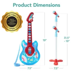 Best Choice Products 19in Kids Flash Guitar, Pretend Play Musical Instrument Toy For Toddlers W/ Mic, Stand - Blue -Best Choice Products GUEST 8841f4ce 6b74 4a90 8b23 93b851dbae4a