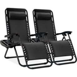 Best Choice Products Set Of 2 Zero Gravity Lounge Chair Recliners For Patio, Pool W/ Cup Holder Tray -Best Choice Products GUEST 88f86950 8955 4db7 874e f567db4e93ff