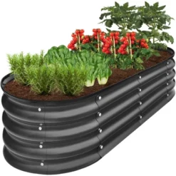 Best Choice Products 4x2x1ft Outdoor Raised Metal Oval Garden Bed, Planter Box For Vegetables, Flowers -Best Choice Products GUEST 8bc46953 fbaf 4c08 8632 672c8f5f8889