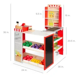 Best Choice Products Kids Pretend Play Grocery Store Wooden Supermarket Set W/ Chalkboard, Cash Register -Best Choice Products GUEST 8caf787a 6429 4f21 b946 402a2f165108