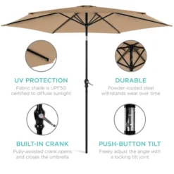 Best Choice Products 10ft Outdoor Steel Market Patio Umbrella W/ Crank, Tilt Push Button, 6 Ribs -Best Choice Products GUEST 8d02522b 0e81 4d35 8bf4 e48fa353e46f