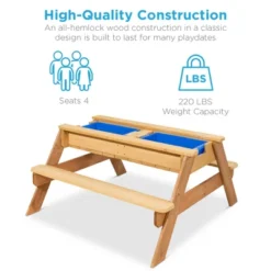 Best Choice Products Kids 3-in-1 Outdoor Convertible Wood Activity Sand & Water Picnic Table W/ Umbrella -Best Choice Products GUEST 8d1a0bb4 4a1a 4990 9a8d a48be3f1ac86
