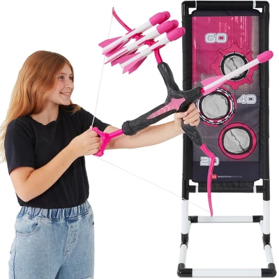 Best Choice Products Kids Bow & Arrow Set, Children's Play Archery Toy W/ Target Stand, 12 Arrows, Quiver 10 Best Choice Products Kids Bow & Arrow Set, Children's Play Archery Toy W/ Target Stand, 12 Arrows, Quiver - Image 8