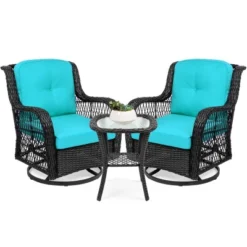 Best Choice Products 3-Piece Patio Wicker Bistro Furniture Set W/ 2 Cushioned Swivel Rocking Chairs, Side Table 20 Best Choice Products 3-Piece Patio Wicker Bistro Furniture Set W/ 2 Cushioned Swivel Rocking Chairs, Side Table -Best Choice Products GUEST 8f33b615 b9f6 4272 8251 e24e2de3929d
