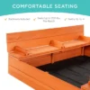 Best Choice Products 47x47-Inch Kids Wooden Outdoor Sandbox W/ 2 Foldable Bench Seats, Sand Protection, Liner - Brown -Best Choice Products GUEST 942187ae d6f3 4d5e a794 fb6f8932f54a