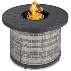 Best Choice Products 32in Round Fire Pit Table, 50,000 BTU Outdoor Wicker Patio Firepit W/ Cover, Tank Holder -Best Choice Products GUEST 971f4aec 8edd 4dd1 9d9f 9a39b3accbc7