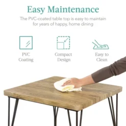 Best Choice Products 3-Piece Indoor Metal Wood Square Dining Table, Furniture Set W/ 2 Chairs -Best Choice Products GUEST 9720acac 4077 46f5 9d27 4f2368f0d857