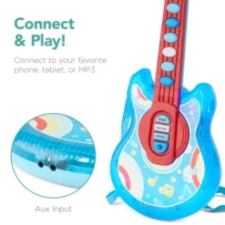 Best Choice Products 19in Kids Flash Guitar, Pretend Play Musical Instrument Toy For Toddlers W/ Mic, Stand - Blue -Best Choice Products GUEST 9a81aef8 3fba 4dcf a27c 00b59e5e7bfc