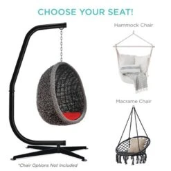Best Choice Products Metal Hanging Hammock C-Stand For Chair/ Weather-Resistant Finish, Offset Base - Stand Only -Best Choice Products GUEST 9acac5d6 cf04 4d4d 856f aef1be3fd399