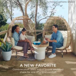 Best Choice Products Wicker Egg Chair Oversized Indoor Outdoor Patio Lounger W/ Steel Frame, 440lb Capacity -Best Choice Products GUEST 9bc50bc3 c54f 4965 9669 825e41a6a15b