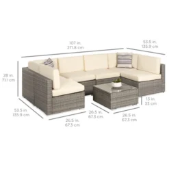 Best Choice Products 7-Piece Modular Outdoor Conversational Furniture Set, Wicker Sectional Sofas W/ Cover -Best Choice Products GUEST 9c231d66 4a7d 41e7 8124 d788c7ff946f