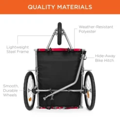 Best Choice Products 2-in-1 Dog Bike Trailer, Pet Stroller Bicycle Carrier W/ Hitch, Brakes, Visibility Flag, Reflector 11 Best Choice Products 2-in-1 Dog Bike Trailer, Pet Stroller Bicycle Carrier W/ Hitch, Brakes, Visibility Flag, Reflector -Best Choice Products GUEST 9c774e58 18f5 4140 8aef 46a986a27bf2
