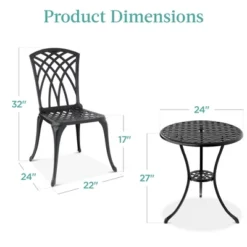 Best Choice Products 3-Piece Aluminum Patio Bistro Set W/ Umbrella Hole, 2 Chairs, Polyester Cushions - Black/Red 13 Best Choice Products 3-Piece Aluminum Patio Bistro Set W/ Umbrella Hole, 2 Chairs, Polyester Cushions - Black/Red -Best Choice Products GUEST 9e14ba8d 9e63 4b65 b229 1be9cb3c4ef0