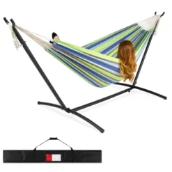 Best Choice Products 2-Person Brazilian-Style Cotton Double Hammock With Stand Set W/ Carrying Bag -Best Choice Products GUEST 9e2a939a ae89 4c63 8686 c055b6c949ec