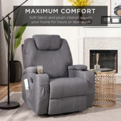 Best Choice Products Executive Swivel Massage Recliner Chair W/ Remote Control, 5 Modes, 2 Cup Holders - Gray 12 Best Choice Products Executive Swivel Massage Recliner Chair W/ Remote Control, 5 Modes, 2 Cup Holders - Gray -Best Choice Products GUEST a26fac0c 9ae9 48af 9a67 040dbc8b1bf3