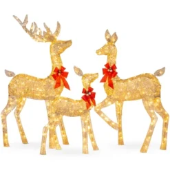 Best Choice Products 3-Piece Lighted Christmas Deer Set Outdoor Yard Decoration With 360 LED Lights, Stakes -Best Choice Products GUEST a294d5d5 eaeb 4063 a85a 5e2ef6f19ed3