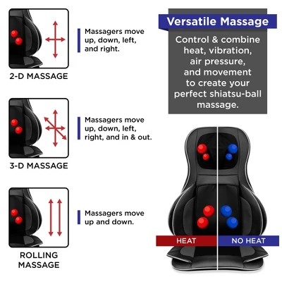 Best Choice Products Air Compression Shiatsu Neck & Back Massager Seat Chair Pad Massage Cushion, 2D/3D Kneading W/ Heat 5 Best Choice Products Air Compression Shiatsu Neck & Back Massager Seat Chair Pad Massage Cushion, 2D/3D Kneading W/ Heat - Image 3