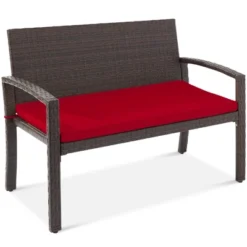 Best Choice Products 2-Person Outdoor Wicker Bench Garden Patio Porch Furniture W/ 700lb Capacity, Cushion -Best Choice Products GUEST a574e134 2a6f 4d3d be15 5910a0ab6323