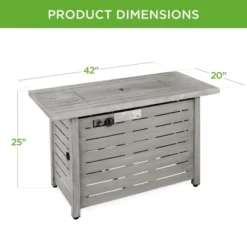 Best Choice Products 42in Fire Pit Table 50,000 BTU Rectangular Steel Gas W/ Storage, Cover, Glass Beads -Best Choice Products GUEST a7561047 ff34 4820 88ef 70aead2f7e49