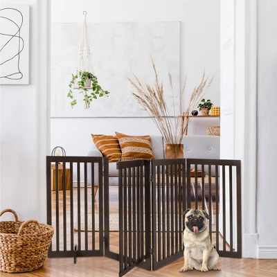 Best Choice Products 31.5in 4-Panel Freestanding Wooden Pet Gate W/ Walk Through Door, Adjustable Pen 7 Best Choice Products 31.5in 4-Panel Freestanding Wooden Pet Gate W/ Walk Through Door, Adjustable Pen - Image 5