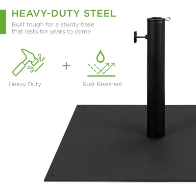 Best Choice Products 38.5lb Steel Umbrella Base, Square Patio Stand W/ Tightening Knob And Anchor Holes - Black 3 Best Choice Products 38.5lb Steel Umbrella Base, Square Patio Stand W/ Tightening Knob And Anchor Holes - Black