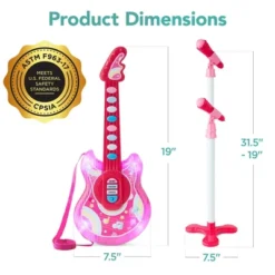 Best Choice Products 19in Kids Flash Guitar, Pretend Play Musical Instrument Toy For Toddlers W/ Mic, Stand - Pink -Best Choice Products GUEST ad3d00ec 082a 4ad0 a87c db4d0151cdb9