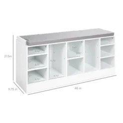 Best Choice Products 46in Shoe Storage Organization Rack Bench For Entryway, Bedroom W/ Padded Seat, 10 Cubbies - White -Best Choice Products GUEST affdd3bd 2cd5 4200 935a 0f89cc81b6f2