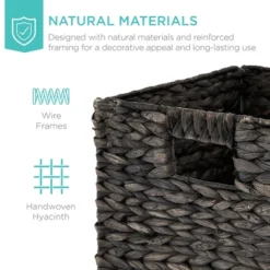 Best Choice Products 13x13in Hyacinth Storage Baskets, Set Of 5 Multipurpose Collapsible Organizers -Best Choice Products GUEST b24bc2a1 0109 487d 957d ae3d09b211ad