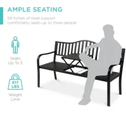 Best Choice Products Outdoor Garden Steel Patio Porch Bench With Pullout Middle Table W/ Weather-Resistant Frame - Black 10 Best Choice Products Outdoor Garden Steel Patio Porch Bench With Pullout Middle Table W/ Weather-Resistant Frame - Black -Best Choice Products GUEST b30ac3c0 62a1 4ae3 9dcf 7589c38494b5