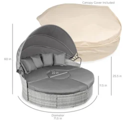 Best Choice Products 5-Piece Modular Patio Wicker Daybed Sectional W/ Adjustable Seats, Retractable Canopy -Best Choice Products GUEST b5badbb0 0141 4a58 9c42 e7f7ec03e236