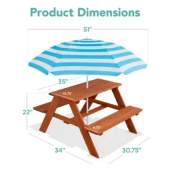 Best Choice Products Kids Wooden Picnic Table, Outdoor Activity Table W/ Adjustable Umbrella, Built-In Seats -Best Choice Products GUEST b5d71aa5 bffc 4f88 a4e3 11c462cd2991