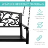 Best Choice Products 2-Person Metal Outdoor Porch Swing, Hanging Steel Patio Bench W/ Floral Accent - Black -Best Choice Products GUEST b89a5bed ba21 48a3 8c28 6c186cd2571f
