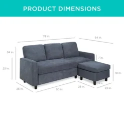 Best Choice Products Upholstered Sectional Sofa Couch W/ Chaise Lounge, 3-Seat Design, Ottoman Bench 21 Best Choice Products Upholstered Sectional Sofa Couch W/ Chaise Lounge, 3-Seat Design, Ottoman Bench -Best Choice Products GUEST ba08c72e db83 466e 9718 36b8e681ee3a