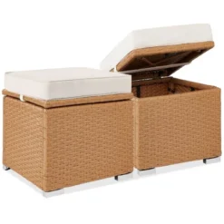 Best Choice Products Set Of 2 Wicker Ottomans, Multipurpose Furniture W/ Removable Cushions, Steel Frame -Best Choice Products GUEST bc47db48 835a 462e 8986 ad2f0061ccff