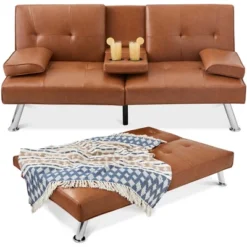 Best Choice Products Modern Faux Leather Convertible Futon Sofa W/ Removable Armrests, Metal Legs, 2 Cupholders 21 Best Choice Products Modern Faux Leather Convertible Futon Sofa W/ Removable Armrests, Metal Legs, 2 Cupholders -Best Choice Products GUEST bec2f3f1 56be 4d02 b51b 2ddee62e7787