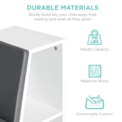 Best Choice Products 6-Cubby Kids Bedroom Storage Organizer, Multi-Purpose Bookcase W/ Cushioned Reading Nook -Best Choice Products GUEST c0045eeb 5438 4942 9d28 5b27ba60746f