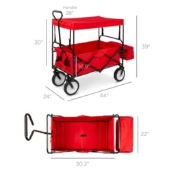 Best Choice Products Folding Utility Cargo Wagon Cart W/ Removable Canopy, Cup Holders -Best Choice Products GUEST c4639e51 9c88 40c3 bab9 311904c90dee