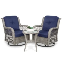 Best Choice Products 3-Piece Patio Wicker Bistro Furniture Set W/ 2 Cushioned Swivel Rocking Chairs, Side Table 21 Best Choice Products 3-Piece Patio Wicker Bistro Furniture Set W/ 2 Cushioned Swivel Rocking Chairs, Side Table -Best Choice Products GUEST c6015a4a f9da 4f43 949c ff876e1e62bb