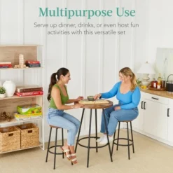 Best Choice Products 3-Piece Bistro Set, Modern Round Counter Height Dining Set W/ 2 Stools, Metal Frame -Best Choice Products GUEST c999740b 173c 4c52 a7ab e4b5d08cbb66