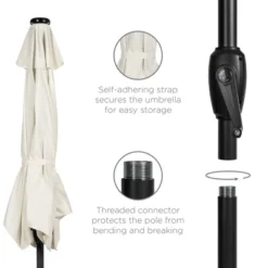 Best Choice Products 7.5ft Outdoor Solar Patio Umbrella For Deck, Pool W/ Tilt, Crank, LED Lights -Best Choice Products GUEST cbf5b8e6 b61f 49db ad6c 708e8a155f2b