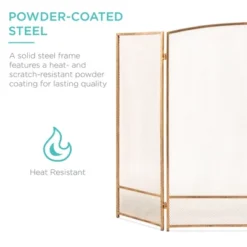 Best Choice Products 54.25x30.25in 3-Panel Steel Mesh Fireplace Screen, Spark Guard W/ Rustic Worn Finish 15 Best Choice Products 54.25x30.25in 3-Panel Steel Mesh Fireplace Screen, Spark Guard W/ Rustic Worn Finish -Best Choice Products GUEST cdbdbc45 58bd 49fb b645 fd345158e6aa