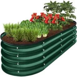 Best Choice Products 4x2x1ft Outdoor Raised Metal Oval Garden Bed, Planter Box For Vegetables, Flowers -Best Choice Products GUEST cf235b56 eb57 4f05 87b6 fcd81b2a1f74